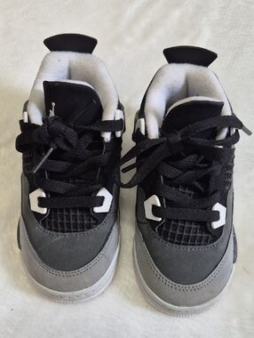 Jordan Kids Black and Gray Lace-Up Sneakers